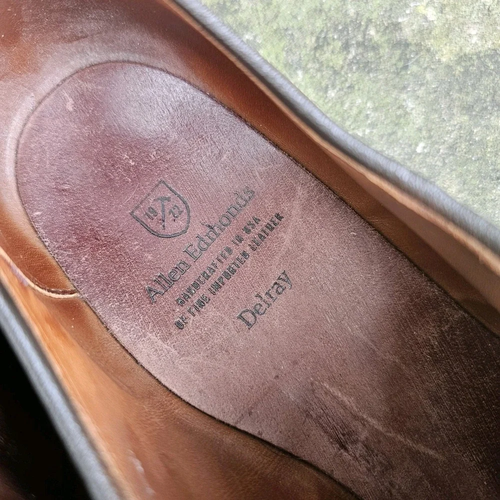 Allen Edmonds 13 Delray Brown Leather Oxford Dress Shoe Lace Up Split Toe Derby‎